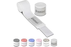 Serigala 4,5m Boxbandagen mit Daumenschlaufe - Halb elastische Bandagen Boxen mit extra breitem Klettverschluss - Kampfsport Bandagen für Thaiboxen, Kickboxen, MMA und Muay Thai