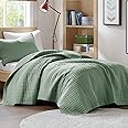 Comfort Spaces All Season, Lightweight, Coverlet Bedspread Bedding, Matching Shams, Microfiber, Seafoam, Twin/Twin XL(66"x90")