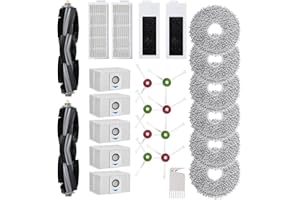 Zestaw akcesoriów LOOHAOC do części zamiennych ECOVACS DEEBOT T20 OMNI /T20 e - 2 szczotki obrotowe, 4 filtry, 8 szczotek bocznych, 6 ścierek do mopa, 5 worków na kurz, 1 szczotka do czyszczenia