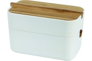 Lexon LH42N Boîte pour Salle de Bain, Bambou 15,4 x 8,4 x 9,4 cm (White)