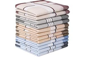 URAQT Fazzoletti Da Uomo, 12 Pz Fazzoletti Tessuto 100% Cotone