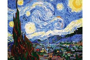 CaptainCrafts Paint by Numbers for Adults Beginner DIY Oil Painting Kit 16x20 Inch Canvas with Acrylic Paints Arts and Crafts Gift for Home Wall Decor (Abstract Starry Sky Painting, Frameless)