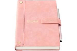 Mljtoyo Dziennik 2026, 2026, dziennik A5, strona dzienna, styczeń-grudzień 2026, twarda okładka, organizer na cały rok, miesięczny planer tygodniowy z długopisem, naklejkami, kieszenią wewnętrzną, 3