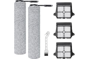 Heykewi Rullo Spazzola di Ricambio e Filtro HEPA per Tineco FLOOR ONE S7 Combo / S7 FlashDry/Switch S7 Aspirapolvere Kit di accessori, 2 Spazzole a Rullo, 3 Filtro HEPA, 1 Spazzola per la Pulizia