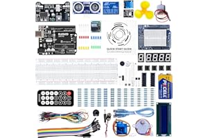 ELEGOO UNO R3 Super Starter Kit Compatible with Arduino | 60+ Components, 24-Lesson Tutorial, STEM Education Kit for Beginners Ages 10+ (Incl. Power Supply & 9V Battery)