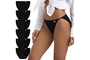 INNERSY High Leg Knickers for Women Comfy Cotton Underwear Ladies Basic Bikini Briefs Pack of 6