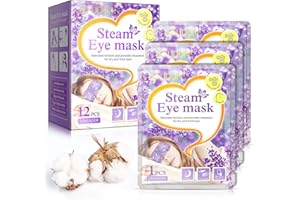 SBHEANGBA Mascarilla de ojos con calor, paquete de 12 máscaras de vapor, antifaz autocalentable, calma los ojos cansados, lavanda, antifaz para dormir, para la fatiga ocular, las ojeras, la relajación para los