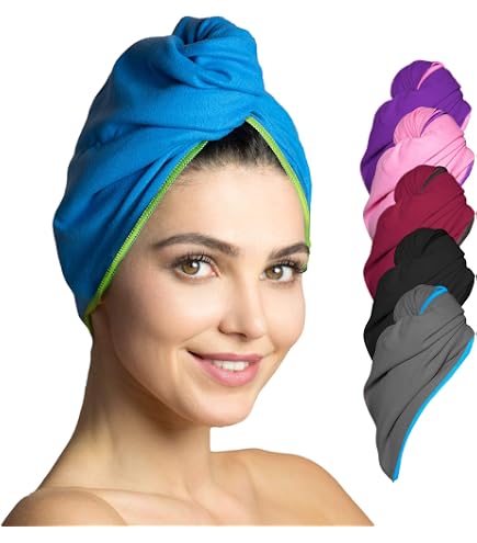 HSTWODE 2 panni per capelli in microfibra, super assorbenti