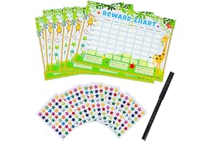NAVOYS 6 Reward Charts and 252 Star Stickers - Reward Charts for Children Behaviour, Potty Training Stickers for Girls and Boys, Customisable, Educational and Rewards Good Behaviour