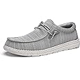 Bruno Marc Men’s Breeze Slip-on Stretch Loafers Casual Shoes Lightweight Comfortable Boat Shoe,Grey,Szie 8 US