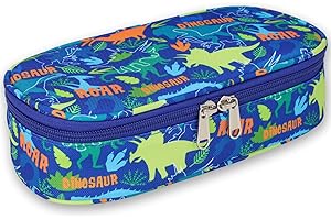 Bagseri Pencil Case for Boys - Cute Pencil Case for Kids, Large Capacity Pencil Pouch Organizer for Student (Blue Dinosaur)