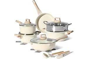 JUST PERFECTO HOUSEHOLD APPLIANCES JUST PERFECTO Bateria de Cocina Induccion y Sartenes Antiadherentes - Ollas Cocina 24cm,18cm - Sartenes induccion 24,28 cm - Sartén Hondo con Tapa 24 cm - Cacerolas Para Induccion incluidas Espátula