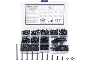BATENGKEJI M3 Juego de Tornillos y Tuercas y Arandelas, 945 Pcs Métricos Tornillos de Cabeza Hueca Hexagonal Cilíndrico, Tornillería Tornillos Cabeza Hexagonales Redonda para Reparación Máquinas, Negro