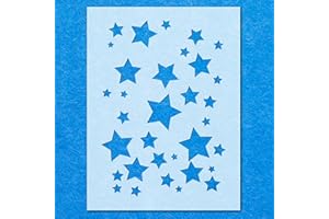 LAZER NINJA Star Shape Stencil: Mylar Airbrush Wall Art Painting Crafts - 190 Micron| DIY-A6 Stencil - Design Size (90mm 65mm)
