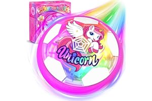 KIDLUNA Licorne Ballon de Foot avec Lumière LED, Air Power Football Enfant Licorne Jouet Fille 3 4 5 6 7 8 9 10 11 Ans Cadeau Enfant 3-12 Ans Fille Intérieur Extérieur Jeux Foot Cadeaux de Noël Anniversaire
