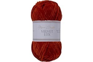 Utopia Crafts Velvet Lux Super Soft Chunky Chenille Yarn Knitting Crochet 100g - 110m Dark Orange