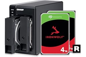 QNAP 2 Bay DAS with 4TB Storage Capacity, USB 3.2 Gen 2 Type-C, Preconfigured RAID 1 Seagate IronWolf HDD Bundle (TR-002-24ST-US)