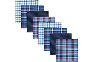 Retreez 8 Stück Reine Baumwolle Gemischte Taschentücher für Herren Geschenkset