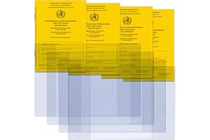 Welsberg Set of 4 Vaccination Certificates and 4 Protective Covers Transparent for International Vaccination Book, Waterproof Case, Yellow Book Holder