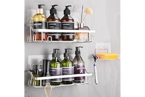 ALOCEO 3-Pack Modern Stainless Steel Shower Caddy with 3 Shelves and Soap Holder