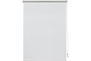 Deco Company Rollo mit Thermo-Rückseite zum Klemmen, Verdunklungsrollo ohne Bohren, Höchste Lichtreflexion, Hitzeschutz, Energiesparend, Weiß, 50 x 150 cm (BxH)