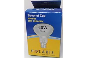 Polaris R80 60w BC B22 Bayonet Push in Reflector Spotlight Bulb Pack of 10
