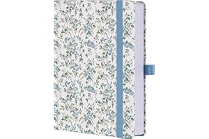 TIEFOSSI Cuaderno forrado para mujer, cuaderno A5 con rayas universitarias para escribir, 316 páginas numeradas, papel grueso, diario, para trabajo, hogar, escuela, toma de notas, negocios