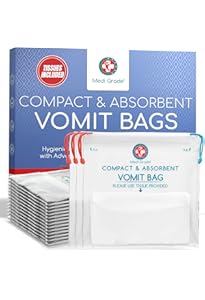 Sacchetti Per Vomito Super Assorbenti - Confezione Da 20 Con Rivestimento Gelificante