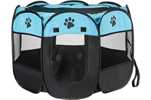 Tiandirenhe Parque para Cachorros, Recinto Plegable para Mascotas, Valla, Carpa De Tela Octogonal para Juegos para Gatos, Perros, Conejos O Animales Pequeños