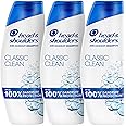 Head & Shoulders Classic Clean Anti Dandruff Shampoo, 3x400ml, Up to 100% Flake Free, Clinically Proven, For Any Hair and Scalp Type, For Daily use, Clean Feeling
