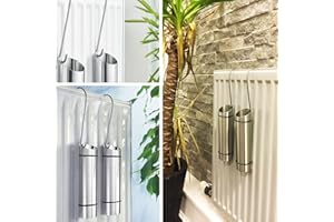 LIZZIE JACOBS New Pack of 2 Stainless Steel Radiator Humidifier Set Eco Friendly Radiator Hanging Water Evaporator Ensure A Fresh Room Climate In Your Home Controls Dry Air Moisture Humidity and Shower Dehumidifier