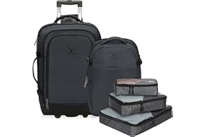 Hynes Eagle Plecak na kółkach 2 w 1 wymienialny plecak podróżny 63 l, bagaż podróżny na kółkach 43 l z odpinanym plecakiem 20 l i kostkami do pakowania