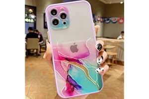 Tybiky, custodia protettiva per iPhone 11 Pro, acquarello 3D, marmorizzata, dorata, in silicone TPU, antiurto, chic, lucente, con cuore, antigraffio, colorata