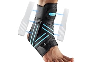 AGPTEK Tutore Caviglia con Piastre Staccabili, Cavigliera Sportiva Regolabile per Distorsione, Tendinite d'Achille, Sinistro o Destro, Uomo e Donna (L)