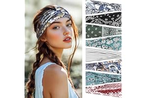 BELEVO 8 Pezzi Fascia Strette Per Capelli Donna, Fascia Elastica Capelli Bandana Donna Elastici Per Capelli Antiscivolo Da Sportiva Adatto Per Corsa, Yoga, Palestra
