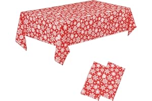 CHEPULA Tischdecke Weihnachten, [2 Stück] Einweg Weihnachtstischdecke Wasserdicht, 137 x 274 cm Rechteckig Tischtuch Geeignet für Xmas Party