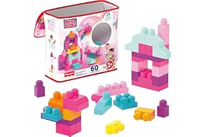 Mega Bloks First Builders Building Bag 60Pcs Pink Dch54