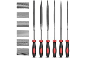 Kit Hi-Spec de 6 Limes de Précision - Pour Métal, Bois, Atelier DIY - Petites Limes avec Poignées Ergonomiques