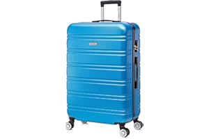 FLYMAX 29" Large Suitcases on 4 Wheels Lightweight Hard Shell Luggage Durable Check in Hold Luggage Built-in 3 Digit Combination Royal Blue 100L