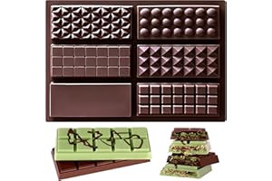 ATEWEITA Stampi Cioccolatini, Stampo Dubai Cioccolato Tavoletta in Silicone, senza BPA, con 4 vassoi & 5 Campioni per caramelle pralinate al cioccolato, Chocolate Moulds Silicone Mold, 1 pezzi