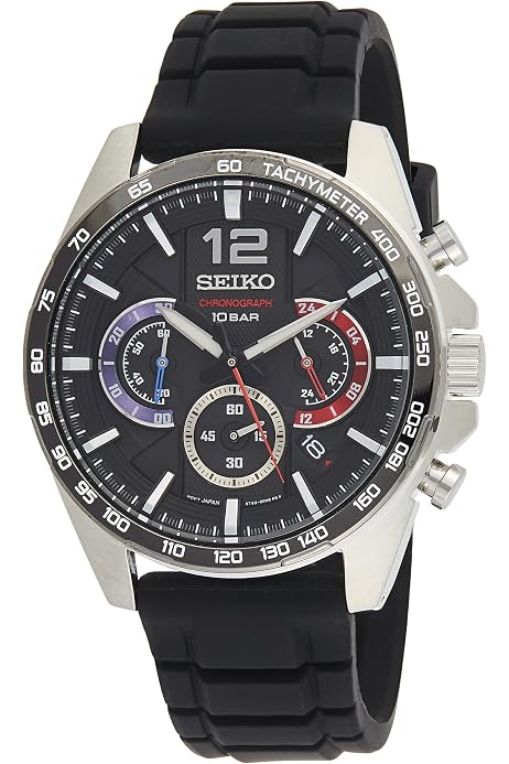 Seiko Men's Stainless Steel Japanese Quartz Silicone Strap, Black, Casual  Watch (Model: SSB347), Silver, Chronograph: Buy Online at Best Price in UAE  - Amazon.ae