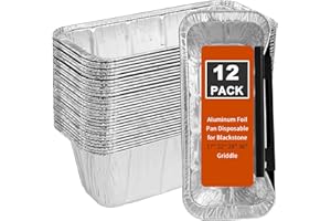 Whaleme Blackstone Griddle Accessories 5017 Grease Cup Liners, Aluminum Foil Drip Pan Grease Catcher Cup Liner for Blackstone 17, 22, 28, 36 Inch Griddle, Disposable Grill Grease Tray, 10 Pack