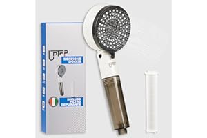 UPTEP - Doccino per Doccia Anticalcare in Cotone PP, 3 Modalità, On/Off, Alta Pressione, Risparmio Idrico, Soffione Doccia 27x9,5cm, Doccia Soffione Completo