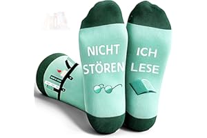 TUZELIYA Lustige Socken Geschenke, Bestickte Socken, Sportsocken Tennissocken für Frauen Männer Mama, Fahrrad Angler Hochzeit Hundeliebhaber VIEL GLÜCK