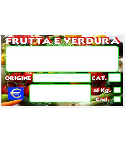 Kit 100 Cartellini Prezzi Per Frutta E Verdura - Personalizzabili 150x100 Mm - Foto 7