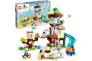 ‎LEGO LEGO DUPLO Domek na drzewie 3 w 1, Zabawki Edukacyjne dla Dzieci, 4 Figurki Rodziny i Zwierzęta, Klocki Konstrukcyjne dla Przedszkolaków, pomysł na prezent dla 3-latka, chłopca i dziewczynki, 10993