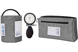 MDF INSTRUMENTS MDF® Bravata® Palm Aneroid sphygmomanometr - profesjonalny pomiar ciśnienia krwi z mankietem o rozmiarze dla dorosłych w zestawie - szary (MDF848XPD-12)