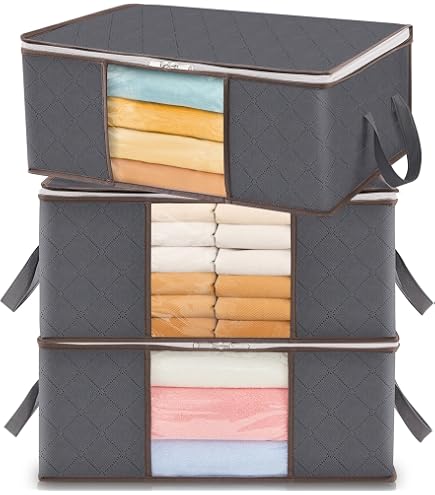 Liliadon 6-Pack Underbed Storage Bags – Foldable, Zippered, Large Gray Fabric Organizers, 39.4" X 19.6" X 7.1", 450L Capacity 2 thumbnail image