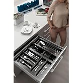 tify Mutfak &Ccedil;ekmece I&ccedil;i D&uuml;zenleyici, Kaşıklık 54Cm X 48Cm Yanlar Ve Boydan 4Cm Kesilebilir, Antrasit