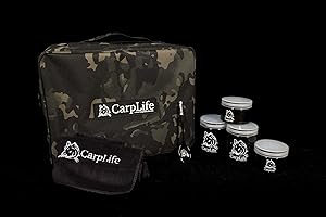 ‎CARPLIFE PRODUCTS LTD CarpLife Brew Kit Tasche – Kochgeschirr Tasche – CarpLIfe Brew Kit Tasche / Kochgeschirr Tasche / Aufbewahrungstasche – Karpfenangeltasche – geliefert mit lebensmittelechten Töpfen, schwarz geätztem Teelöffel und Mikrofaser-Handtuch